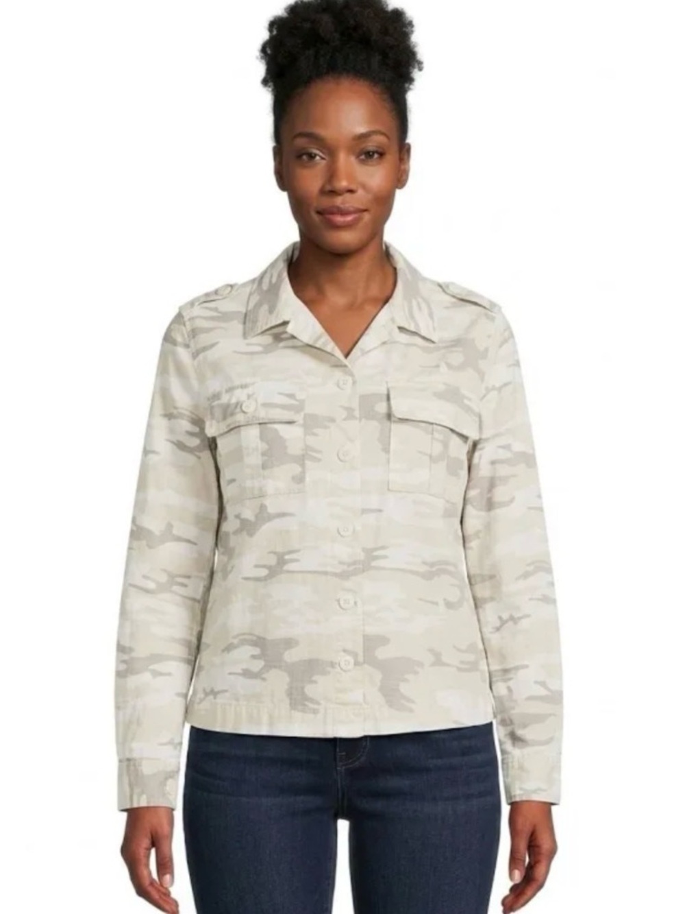 Sanctuary Women's Light Beige Camo Utility Jacket
